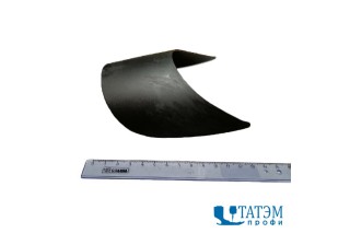 Козырек 75х180 мм гнутый, черный, пластик (жёсткий)
