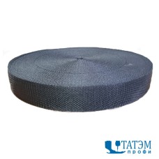 Лента ременная (стропа) 38 мм черная, 15-16 г/м.пог, рулон 50 м