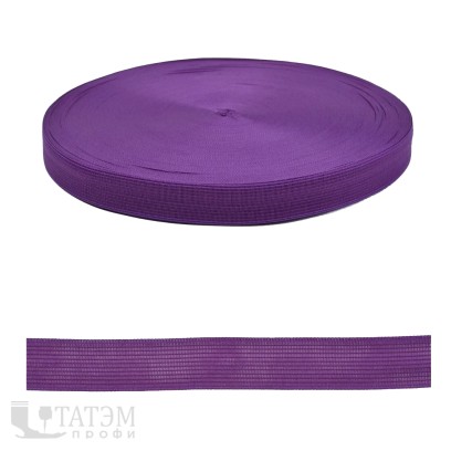 Тесьма окантовочная вязаная 23 мм, сирень (070), 2,8г/м, рулон 100 м