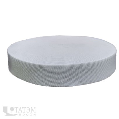 Резинка 40 мм, вязаная, арт. 0040, рулон 50 м, белая