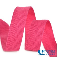 Лента киперная 15 мм хлопок 2,5 г/см, арт.TBY.CT15145, цв.F145 фуксия, уп. 50 м