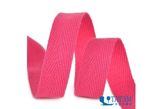 Лента киперная 15 мм хлопок 2,5 г/см, арт.TBY.CT15145, цв.F145 фуксия, уп. 50 м