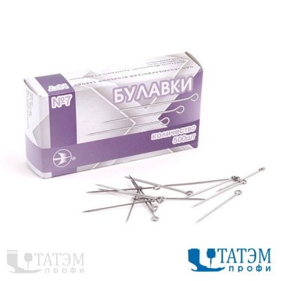 Булавки канцелярские №7 арт. С33б-275, 0,8 х 35 мм (500 шт) РФ