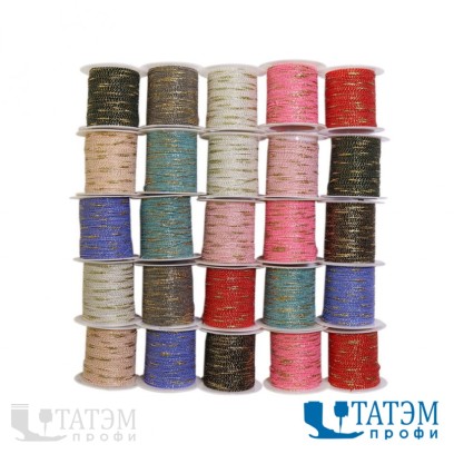 Шнур 1,5 мм люрекс золото (10 м) для рукоделия