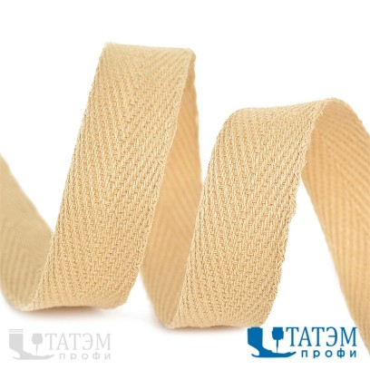 Лента киперная 15 мм хлопок 2,5 г/см, арт.TBY.CT15277, цв.F277 бежевый, уп. 50 м