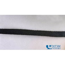 Лента ременная (стропа) 9 мм, черная, рулон 100 м