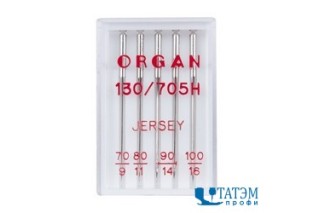 Иглы ORGAN джерси 130/705H №70-№100, упак. 5 шт