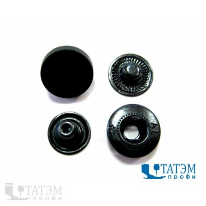 Кнопки 15 мм Альфа, черный пластик, оксид, упак. 1440 шт