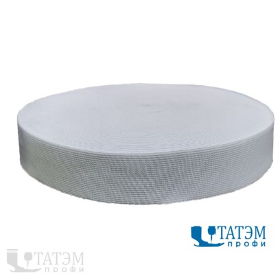 Резинка 35 мм вязаная, рулон 50 м, белая