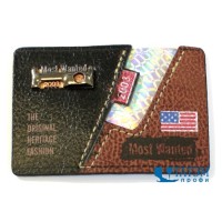 Лейбл пришивной с метал. вставками 80 х 55 мм 