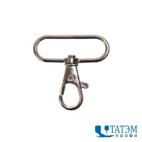 Карабин для сумок 38 мм, никель, темн.никель, оксид, арт. KS-130, упак. 100 шт