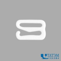 Застежка-крючок для бюстгалтера 12 мм металл (упак 200 шт) белый