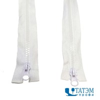 Молния трактор Т-5, 2 бегунка, 85 см, белая (22,4 г/м)