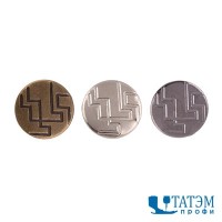 Пуговица джинсовая 17 мм "Геометрия" антик, оксид, никель, черный никель, 100 шт, Турция