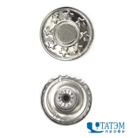 Пуговица джинсовая 17 мм "8 звезд" антик, никель, черный никель, упак. 1000 шт