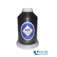 Нитки вышивальные MH 120 D/2 п/э  (цвета по карте ISACORD), черные, 5000 м, КНР