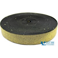 Резинка декоративная 28 мм, черный/золото, уп 25 м