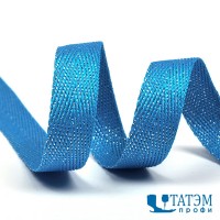 Лента киперная металлизированная 13 мм, бирюзовый с серебром, уп. 50 м