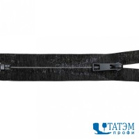 Молния декоративная Т-7 75 см черный, водонепрониц. зв. серебро