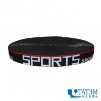 Лента эласт. для мужского белья (резинка) 28 мм (черный/белый) 