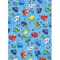 Ткань Тиси 120 г/м2, Голубые Машинки (арт. №2694) шир. 1,50 м
