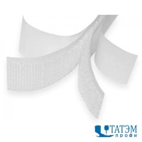 Лента крючковая с клеем 25 мм, белая, рулон 25 м, КНР