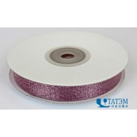 Лента декор. металлизированная (люрекс) 12 мм, розовый, уп. 25 ярд