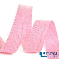 Лента киперная 10 мм хлопок 2,5 г/см, арт.TBY.CT10134, цв.F134 розовый, уп. 50 м