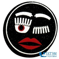 Лейбл пришивной диам. 55 мм эффект песка Smail, арт. 122, уп. 10 шт