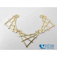 Металлическое украшение пришивное 12,8 х 7,0 мм золото, арт. К30608, уп 10 шт