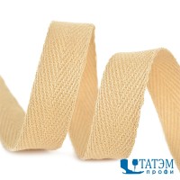 Лента киперная 10 мм хлопок 2,5 г/см, арт.TBY.CT10277, цв.F277 бежевый, уп. 50 м