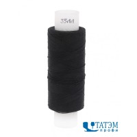 Нитки бытовые 35 ЛЛ, 200 м, "ПНК им. Кирова", черные, 20 бобин в упак