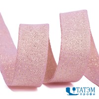 Лента киперная металлизированная 16 мм полиэстер, арт. TBYT10 цв. S221 розовый, уп. 22,85 м