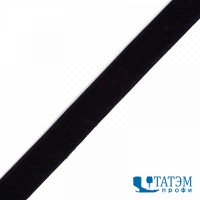 Лента бархатная эластичная 20 мм, арт. TBY.LB2003.EL нейлон, черный, уп. 20 м