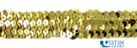 Тесьма отделочная эластичная 28 мм, арт. 9545 (9114), золото, уп. 15 ярд