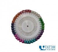 Булавки "капелька" на пластине 38 мм, диам 0,6 мм, цветные, 40 шт