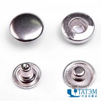 Кнопка 15 мм АЛЬФА никель/чер.никель (латунь) нержавеющая, 2500 шт, Турция
