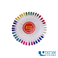 Булавки на пластине 40 мм, диам. 0,6 мм (40 шт) "капелька" цветные