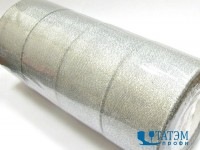 Лента декор.металлизированная (люрекс) 50 мм, серебро, уп. 100 ярд: 4 рул по 25 ярд